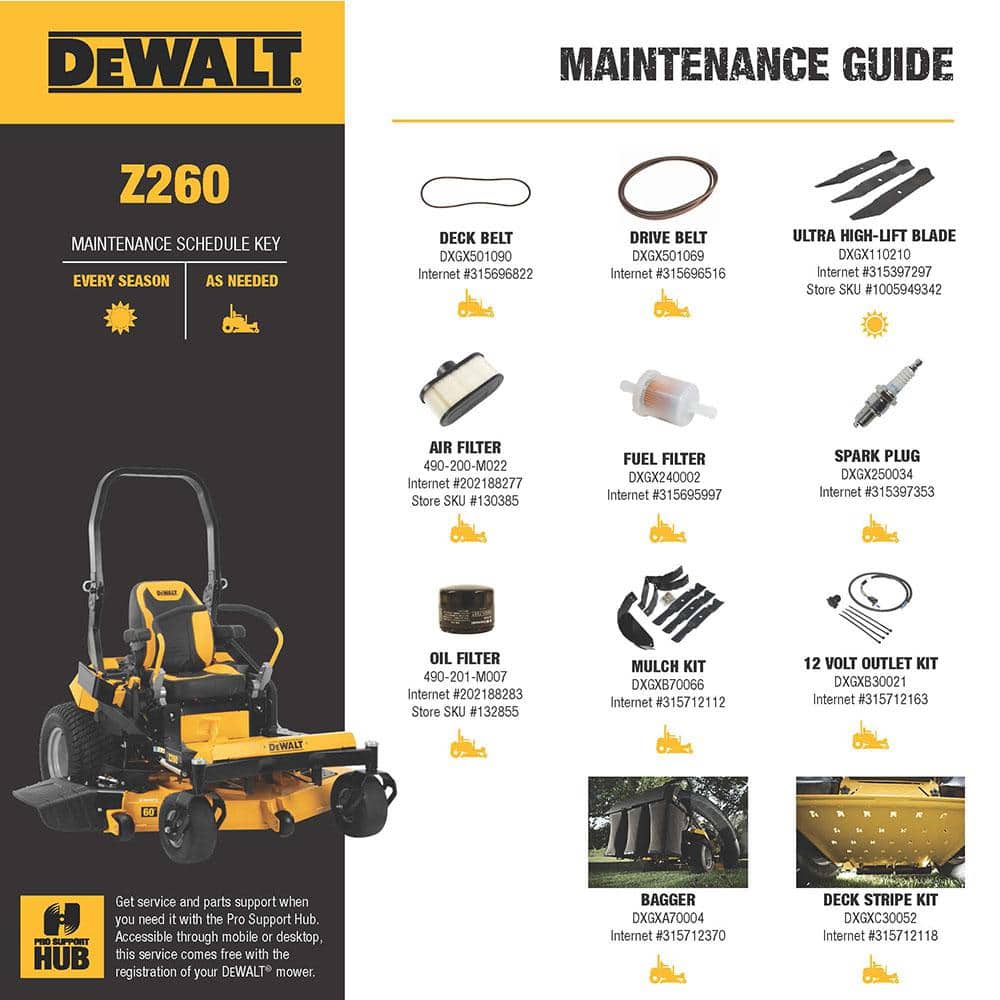 DEWALT Z260 Commercial 60 in. 24 HP Kawasaki V-Twin FS730v Series Engine Dual Hydrostatic Gas Zero Turn Lawn Mower DXGZ260P?? Last Day For Clearance - Image 3