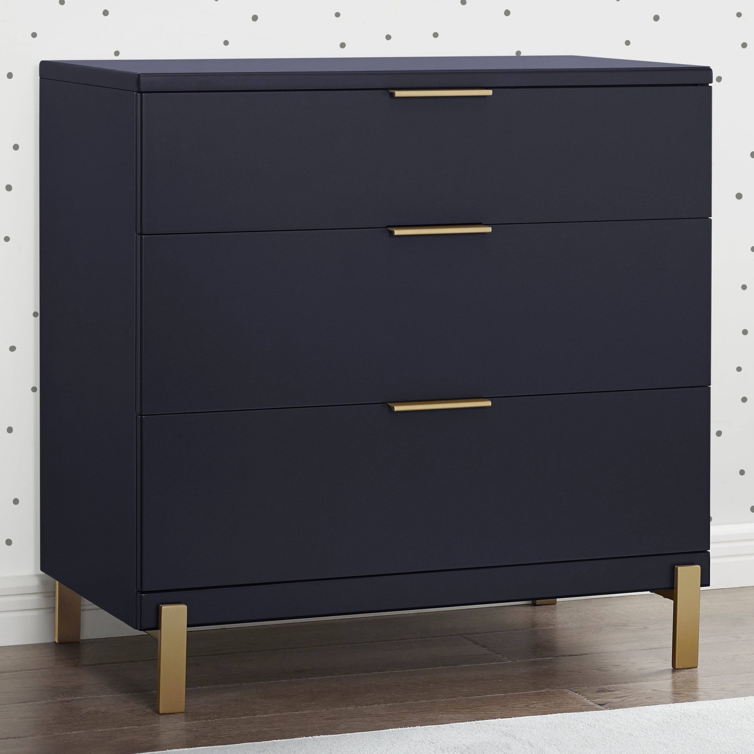 Delta Children Hendrix 3 Drawer Dresser in Bianca White/Bronze - Image 6