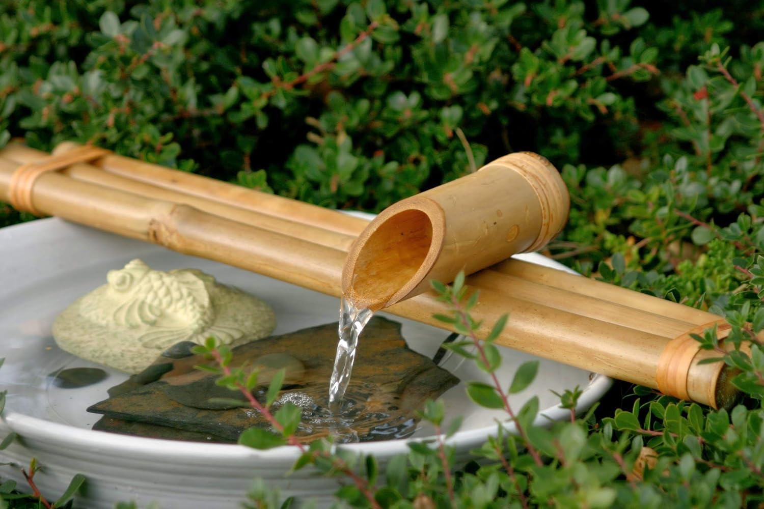 Bamboo Accents Water Fountain & Pump Kit ?C 18 inch, 3 Arm Style Split-Resistant All Natural Bamboo ?C DIY Indoor/Outdoor Zen Garden – Fits 15-30 inch Bowl (not Included)