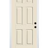 Therma-Tru Benchmark Doors 32-in x 80-in Fiberglass Left-Hand Inswing Ready to Paint Unfinished Prehung Single Front Door in Whi