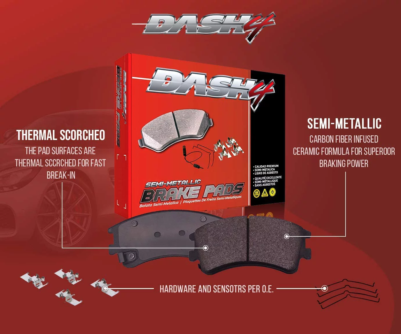 Dash4 Semi-Metallic Disc Brake Pad MD632 - Image 2