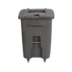 Alternative view of Toter 96 gal. Graystone Document Trash Can with Wheels and Hasp Lock (2 Standard Caster, 2 Stationary Wheels)