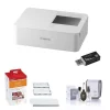 SELPHY CP1500 Wireless Compact Photo Printer, White Bundle with RP-108 High-Capacity Color Ink/Paper Set, Card Reader, Cleaning Kit