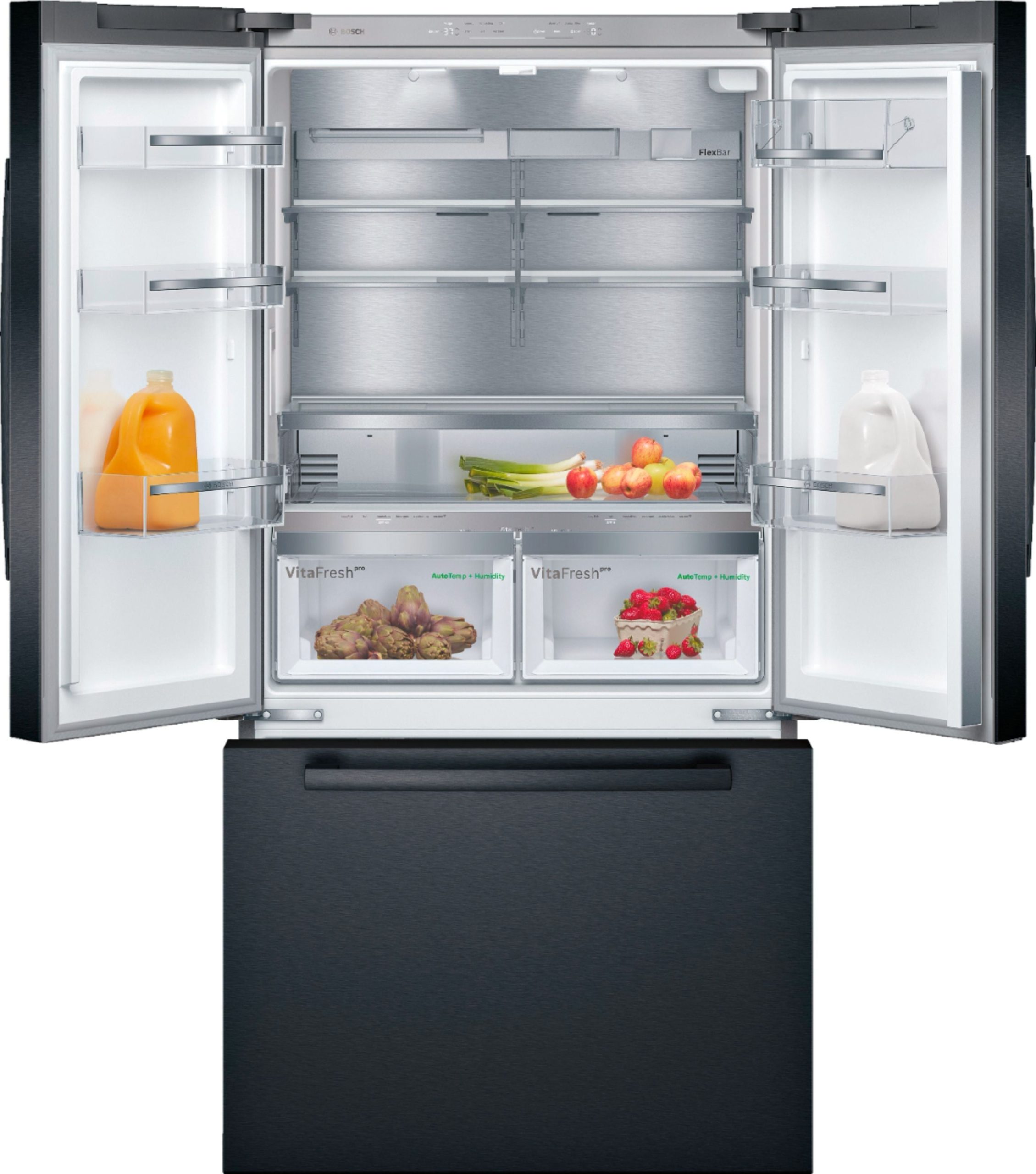 Bosch – 800 Series 21 Cu. Ft. French Door Counter-Depth Smart Refrigerator – Black stainless steel - Image 7